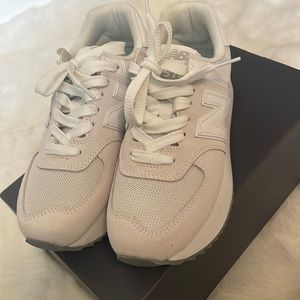 New Balance 8.5 White Light Grey Platform 574